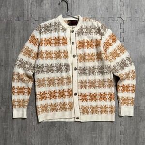 Vintage‎ Jersild Snowflake Nordic Knit Cardigan Sweater Women's Medium